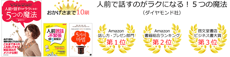 人前で話すのがラクになる!5つの魔法の表彰実績